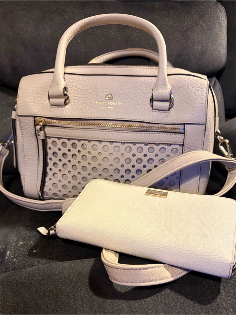 Kate Spade “Perry Lane Bubbles” Delaney satchel purse with wallet